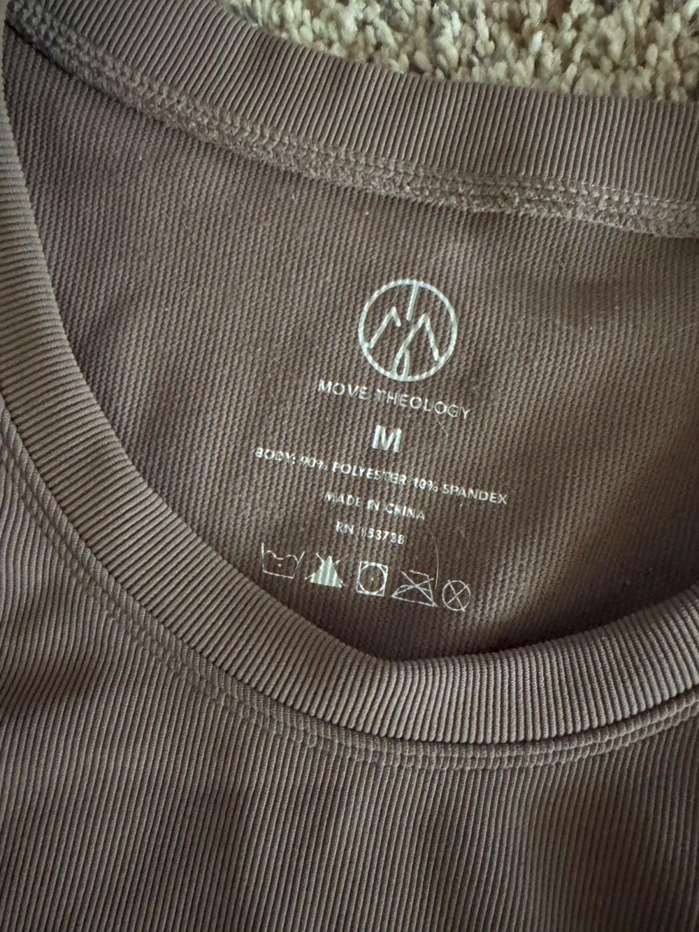 Everyday Ribbed Active Crop Tank Top - Brown - Picture 2 of 3